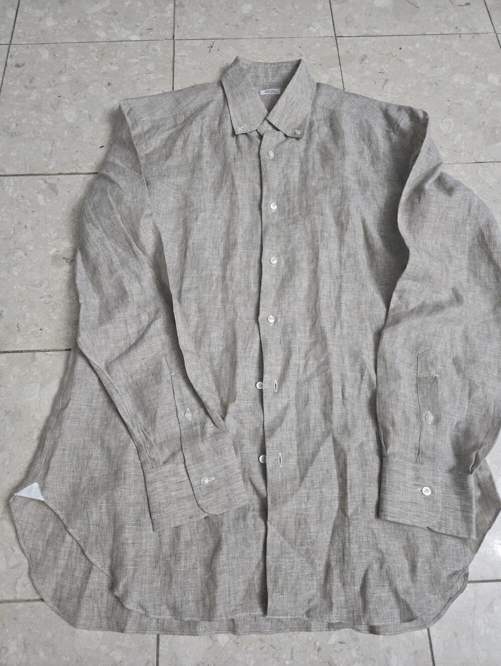 NWOT Men's Barba Napoli Linen Button Down - Made In ITALY 16.5